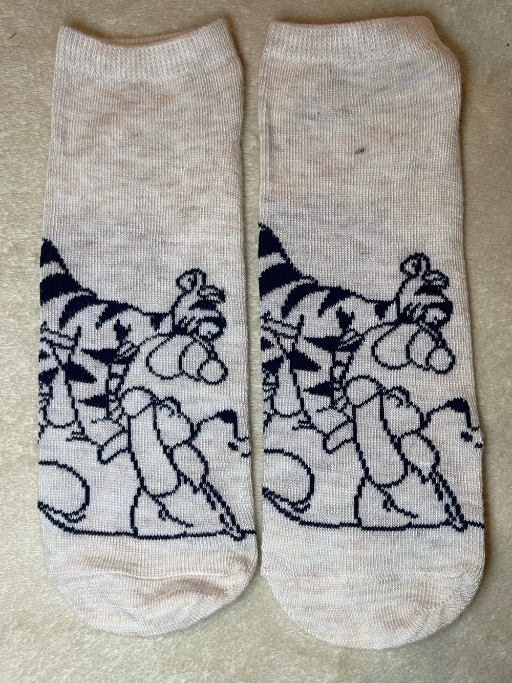 Tigger and Winnie the Pooh ankle socks shoe size 9 to 11 New